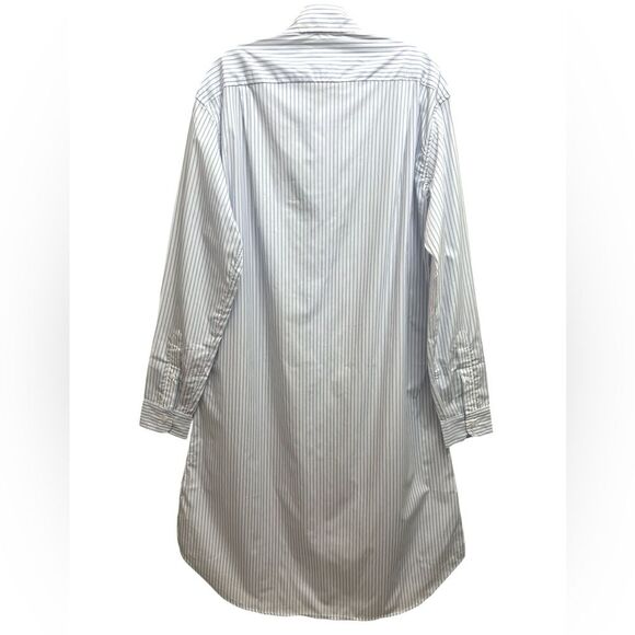 WEAR CISCO Midi Shirt Dress Button Down White Blue Stripe Size M / L - Picture 4 of 13